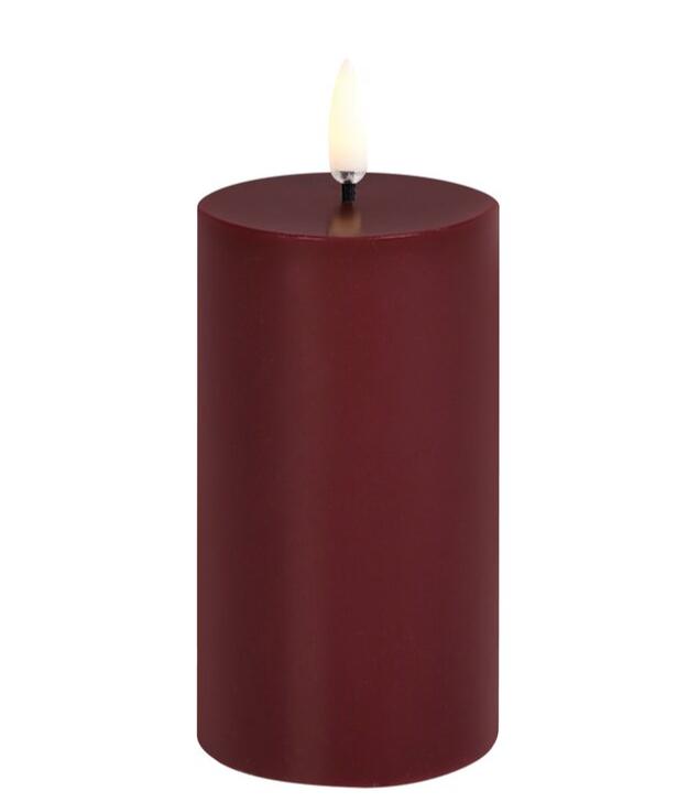 LED pillar bloklys, Wine red - H10,1 cm